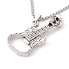 Alloy Skull Guitar Pendant Necklace with 201 Stainless Steel Box Chains NJEW-E016-08AS-1