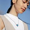 Synthetic Turquoise Necklace Vintage Choker Necklace Lighting Pendant Necklaces Fashion Boho Heart Jewelry Gifts for Women Birthday Christmas JN1097A-6