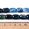 Dyed Natural Banded Agate Beads Strands G-T144-44D-5