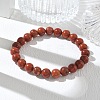 Natural Red Jasper Round Beaded Stretch Bracelets GG-CBA12F1-02A-02-2