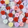 Frosted Transparent Acrylic Flower Bead Caps X-OACR-Q203-01-2