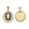 Brass Micro Pave Clear Cubic Zirconia Pendants KK-N227-95F-1