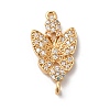 Brass Micro Pave Cubic Zirconia Connector Charms KK-C062-053G-01-1