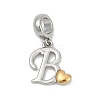 Brass European Dangle Charms KK-Z097-01B-GP-1