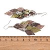 430 Stainless Steel Leaf Dangle Earrings EJEW-A137-10P-02-5