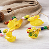 Crafans 4Pcs 4 Style Easter Theme Plastic Hen & Rabbit Pendant Decorations HJEW-CF0001-16A-18