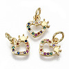 Brass Micro Pave Colorful Cubic Zirconia Charms ZIRC-S067-165-NF-1