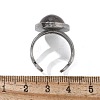 Oval Natural Grey Agate Finger Rings RJEW-M062-02P-12-3