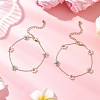 Glass & ABS Plastic Imitation Pearl Beads Link Bracelets BJEW-JB12572-02-2