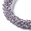 Faceted Transparent Glass Beads Stretch Bracelets BJEW-S144-002B-04-3
