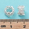 Rack Plating Brass Micro Pave Clear Cubic Zirconia European Beads KK-B078-05S-3