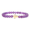 Natural Amethyst Beads Stretch Bracelets PW-WG5C559-02-1