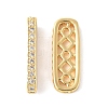 Brass Micro Pave Clear Cubic Zirconia Spacer Bars KK-U064-20B-G-1
