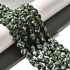 Natural Green Spot Jasper Beads Strands X-G-R190-10mm-68-1
