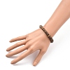 Rondelle Natural Coconut Stretch Bracelets X-BJEW-JB05361-01-3
