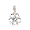 Fine Silver Pave Clear Cubic Zirconia Charms STER-P069-03A-S-1