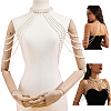 1Pc Round White ABS Plastic Imitation Pearl Beaded Multi-Layered Shoulder Chains AJEW-HY0003-27-1