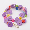 Resin Flat Round Button Wrap Bracelets/Necklaces BJEW-JB01491-3