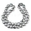 Electroplated Natural Lava Rock Beads Strands G-K388-01G-1