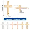 30Pcs 3 Colors Brass Connector Charms KK-PH0005-50-2