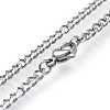 201 Stainless Steel Curb Chain Necklace NJEW-G326-05P-2