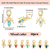 30Pcs Brass Micro Pave Cubic Zirconia Charms KK-BBC0015-20-2