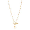 304 Stainless Steel Letter Pendant Necklaces NJEW-LP0001-52O-G-1