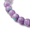 Synthetic Ocean White Jade Beads Stretch Bracelets for Women Men BJEW-JB11300-02-4