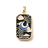 Tarot Card Brass Enamel Pendents KK-R212-02G-02-1