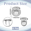 6Pcs Flat Round Alloy Bag Tuck Lock Clasps FIND-CP0003-23P-2