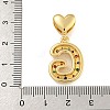 Brass Micro Pave Cubic Zirconia European Dangle Charms KK-P281-01G-G-3