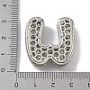 Rack Plating Brass Micro Pave Clear Cubic Zirconia Pendants ZIRC-U002-P-W-3