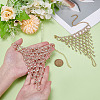 2Pcs Brass Rhinestone Chain Finger Rings Bracelet BJEW-ME0001-01G-3