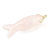Natural Rose Quartz Carved Pendants G-P599-08G-04-2