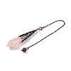 Natural Rose Quartz Pointed Dowsing Pendulum Big Pendants G-H285-06R-A22-4