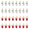32Pcs Transparent Acrylic Strawberry Pendant Decorations HJEW-HY0001-24-1