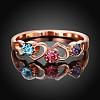 Exquisite Brass Colorful Czech Rhinestone Finger Rings for Women RJEW-BB02115-8-2