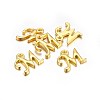 Golden Plated Alloy Letter Pendants X-PALLOY-P097-01-M-2