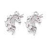 Brass Pave Clear Cubic Zirconia Pendants KK-T081-03P-1