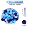 80Pcs 4 Style Round Silicone Focal Beads SIL-SZ0001-22B-2