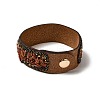 Faux Suede Snap Cord Bracelet LS-BJEW-F428-16-5