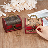 DICOSMETIC 2Pcs 2 Colors Vintage Wooden Jewelry Box AJEW-DC0001-52-3