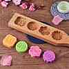 Flat Round & Square & Flower Wooden Press Mooncake Molds BAKE-SZ0001-02-2