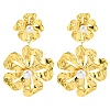 304 Stainless Steel Flower Dangle Stud Earrings for Women EJEW-U023-04G-01-2