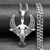 201 Stainless Steel Black Enamel Moon Goddess Pendant Necklaces LS-NJEW-H065-10P-1
