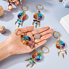 5Pcs 5 Style Gemstone Keychain KEYC-TA0001-18-6