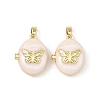 Brass Enamel Photo Locket Pendants KK-L277-01G-1