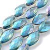 Electroplate Crystal Glass Horse Eye Beads Strands EGLA-F071B-06-2