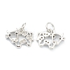 Brass Clear Cubic Zirconia Charms ZIRC-B010-22-3