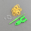 DIY Fluorescent Neon Rubber Loom Bands Refills with Bands and Accessories X-DIY-R010-06-2